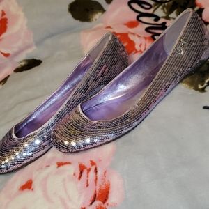 Coach Purple Sequin Flats